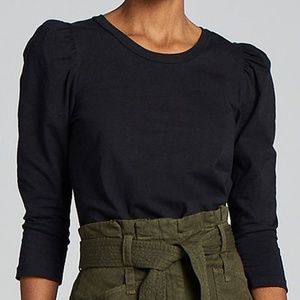 A.L.C. Black Puff Sleeve 3/4 sleeve top